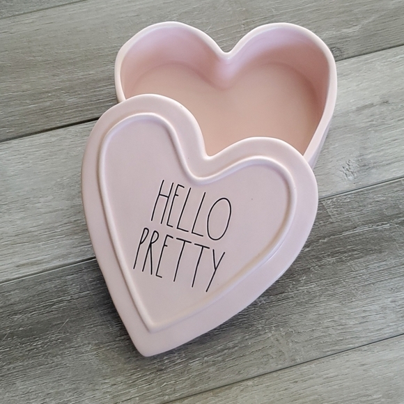 RAE DUNN | PINK HEART SHAPED JEWLERY TRINKET BOX